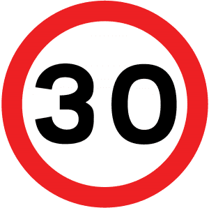 30mph road sign