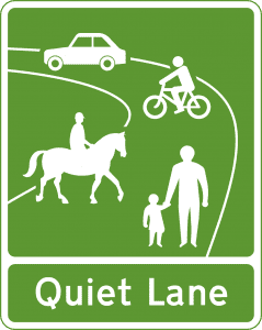 designated quiet lane road sign