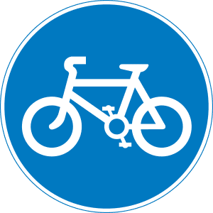 bicycles only road sign