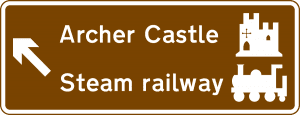 brown rectangle road sign