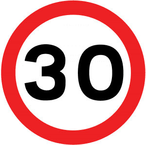 fixed speed limit of 30 symbol