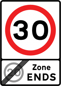 local speed limit road sign