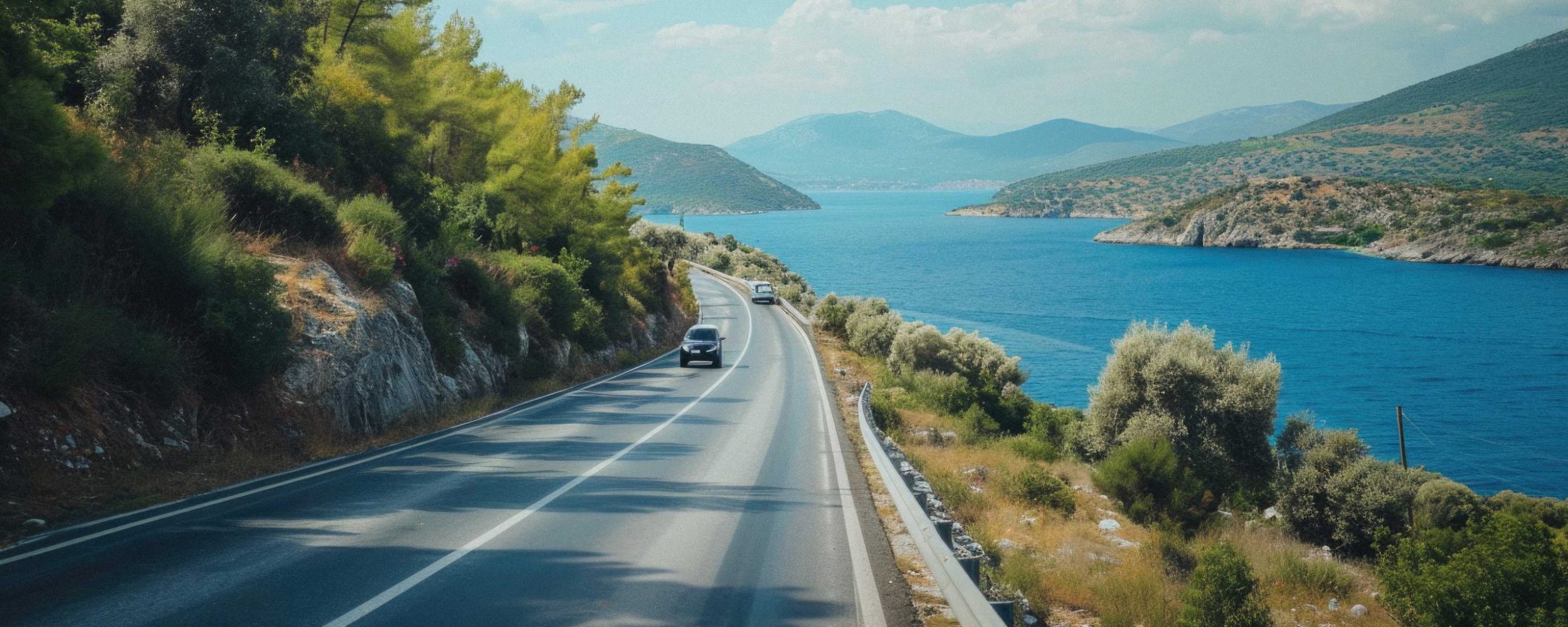 view of the sea from the road