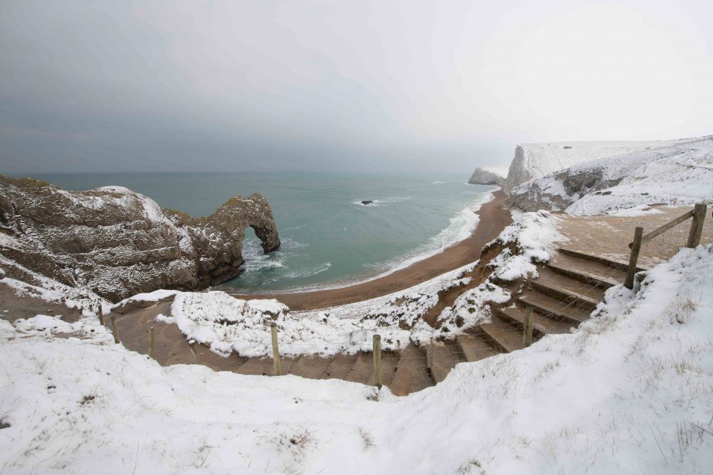Durdle Door in the snow